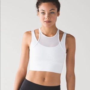Lululemon double tap long line bra white size 4